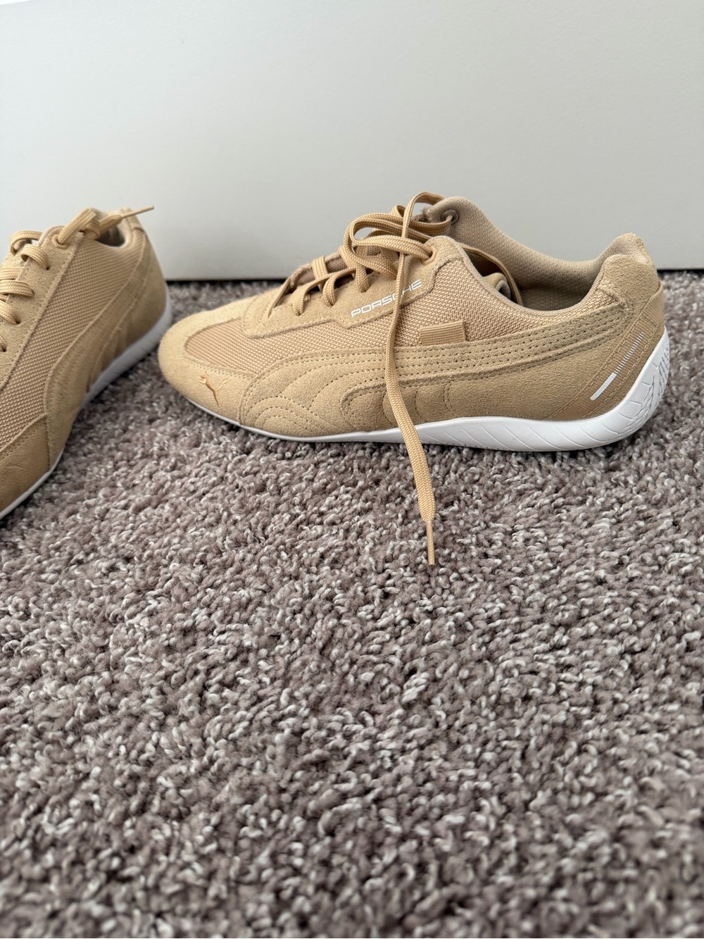 Puma Beige Low-Top Canvas Sneaker